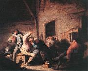 adriaen van ostade Carousing peasants in a tavern. oil on canvas